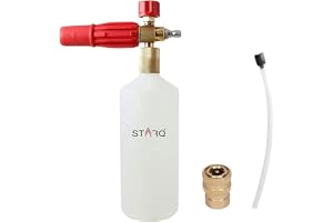STARQ Copper Alloy 1 Ltr Professional Snow Foam Lance/Canon with 1/4" Quick Connector Foam Blaster for Pressure Washer (RED)