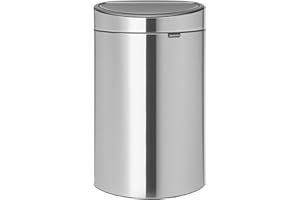 Brabantia Touch Bin Poubelle avec Seau intérieur - Acier Inoxydable - Acier Mat 43.5 x 30.2 x 72.7 cm