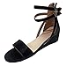 Produktbild Damen Sandalen FGHYH Damen Casual Trim Wedge Zipper Buckle Knöchelriemen Open Toe Sandalen Sommerschuhe(39, Schwarz)