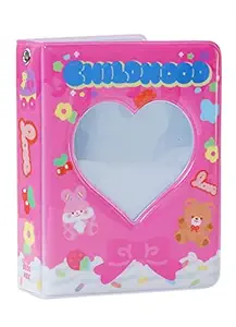 3 Inch Mini Photo Album for Fujifilm Instax Camera, Kpop Photocard Holder Book, 40 Pockets Love Heart Hollow Photo Card Binder (Rose Red)