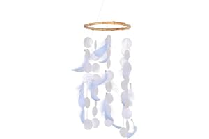 Tumnea Campanas de Viento de Concha móvil, Campanas de Viento de Primavera Concha Marina, atrapasueños Colgantes, Campanas de Viento Naturales, Regalos para la decoración del jardín del Porche