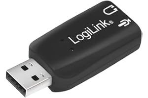 LogiLink USB Soundkarte mit Virtual 3D Soundeffekt, Simuliert 5.1 Surround Sound Effekte schwarz