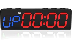 FOXCUP ICECHEN Horloge D'EntraîNement avec Batterie, Mini Minuterie de Gymnastique Portable avec Aimant IntéGré pour la Salle de Sport à Domicile, Compte à Rebours/Minuteur Programmable
