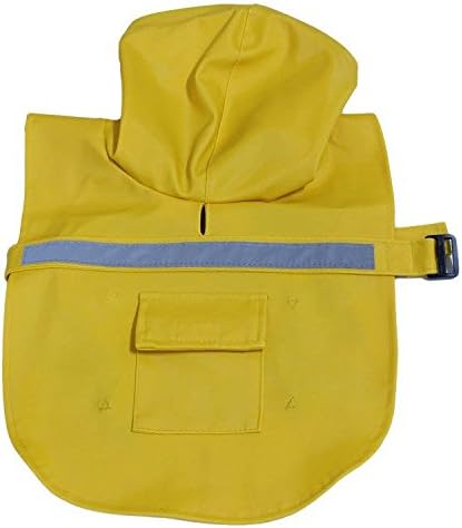 Pet Dog Puppy Cat Clothes Waterproof Jacket Rainwear Reflective Rain Coat High Quality Dog Polyester Clothe Jacket Hoodie (M, Yellow)