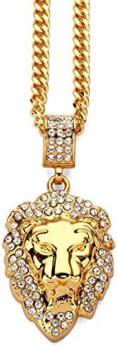 CACTUS88 Fashion Gold Plated Exaggerate Crystals Lion Style Pendent Necklace