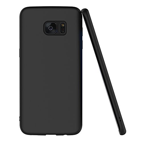 Funda Samsung Galaxy S7 Edge  AICEK Negro Silicona Fundas para Samsung S7 Edge Carcasa Galaxy S7 Edge Negro Silicona Funda Case  5 5  