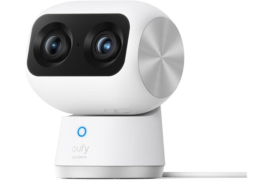 eufy Security Indoor Cam S350, Dual Kameras, 4K UHD Auflösung, Überwachungskamera mit 8× Zoom und 360° PTZ, Mensch/Tier