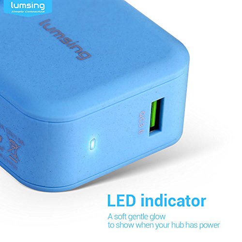 Lusimg USB Ladegerät QC 3.0 18W Ladeadapter Charger für iPhone 7 / 7 Plus / 6S / 6 Plus / iPad / iPod / Samsung Galaxy / HTC und Smartphone Tablet Blau - 2