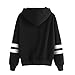 Produktbild Damen Pullover Lady Fashion Print Langarm mit Kapuze Solid Tops Bluse Shirt MYMYG Gedruckt Pullover Herbst Einzigartige Winter Langarm Crop(C1-Schwarz,EU:34/CN-S)
