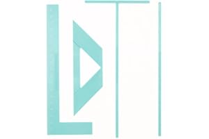 Craftelier - Kit Completo de Reglas para Encuadernación | Incluye Regla en L + Regla en T + Guía de Separación + Escuadra para Cortar Esquinas + Estuche + Manual de Instrucciones - Color Turquesa