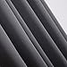 Deconovo Super Soft Solid Thermal Insulated Ready Made Pencil Pleat Blackout Curtains Drak Grey for Bedroom with 2 Tiebacks 140x175cm 2 Panels
