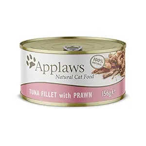Applaws Cat Wet Food 156g Tuna Fillet and Prawns in Broth (Pack of 3)