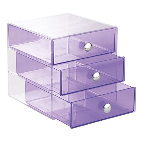 mDesign Schubladenbox – die Aufbewahrungsbox mit drei Schubladen, beispielsweise als Kosmetik Organizer oder Schreibtisch Organizer - 6