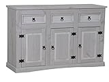 Sideboard New Mexiko Kiefer massiv grau Mexico Kommode Anrichte Schrank -