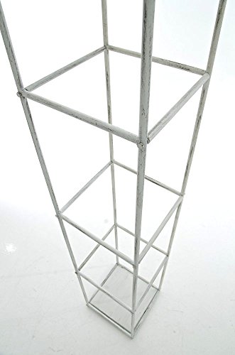 CLP Wand-Rankhilfe SIMON, Rosenbogen halbrund, Eisen Halbbogen zur Wandmontage, Größe wählbar, sehr stabil antik-weiß, 218 x 161 x 29 cm (H x B x T) - 7