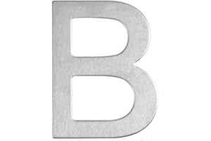 Nakloe - Números y Letras Adhesivas Para Casa Exterior - Altura 8 cm - Acero Inoxidable