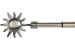 KCASA Barra de Cortina Extensibles de Metal Bronce Universal para Dormitorio o Salon Sol nacido de 120-210 cm (Sol)