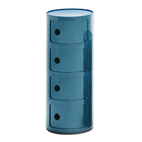 Kartell Componibili 4 Container, blau matt H 77cm Ø 32cm Neue Farbe!