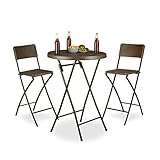 Wetterfest: Set besteht aus witterungsbeständigem Polyrattan (Kunststoff in Rattanoptik) - Hochwertiges Gestell aus Stahl - Robust, stabil, standfest