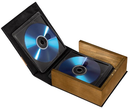 Hama CD-Ordner für 28 CDs/DVDs/Blu-rays, stabile Konstruktion mit Holz-Seitenteilen, schwarz/braun - 2