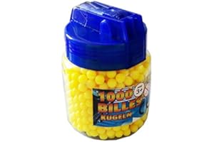 Recharge 1000 Billes Rondes 6 mm Couleur Jaune pour Pistolet à Bille - Forme Biberon Pratique -