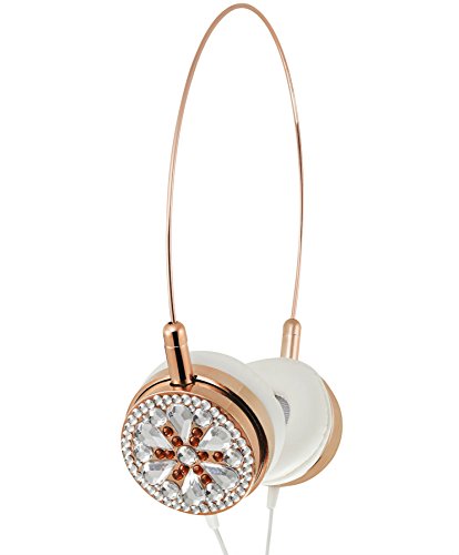 Price comparison product image Lily England Jewelled Rose Gold Headphones Over Ear With Microphone