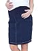 Mija – Denim Jeans Maternity Skirt with pregnancy jersey panel 1015 (UK10, Blue)