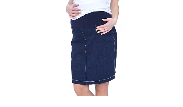 Mija – Denim Jeans Maternity Skirt with 