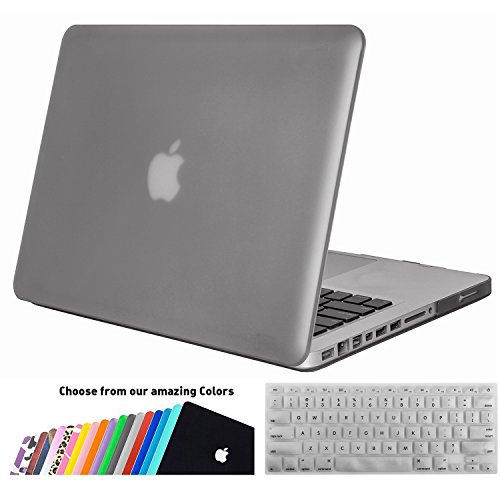 MacBook Pro 13 Hülle Schale,iNeseon Ultra Slim Plastik Hartschale Tasche Cover Shell, US Grau und EU Transparent Tastatur Abdeckung Schutzhülle für Apple MacBook Pro 13.3 Zoll mit CD-ROM Drive Modell:A1278 (Grau)