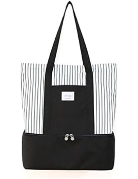 Multifunktions Tote Mesh 2-stufig Kühltasche, isoliert Picknick Bag Schulter Reisetasche Schwimmen Tasche faltbar...