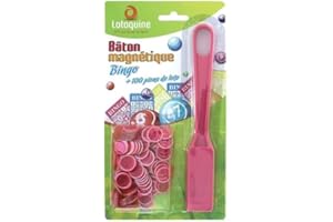 BINGO SOCIAL Varita o maneta magnética + 100 fichas (Rosa)