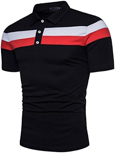 Mens T Shirts,Mens Shirts Short Sleeve,Mens Shirts Casual,Mens Tops,Men Shirt New Look,Moonuy Men Casual Button Stripe V Neck Plus Size Fashion Handsome T Shirt Top Blouse (XL, Black)