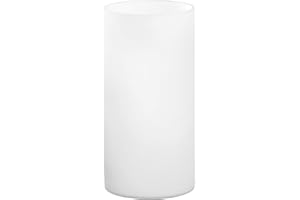 ‎EGLO EGLO Tischlampe Geo, Tischleuchte minimalistisch, Nachttischlampe aus Opal-mattem Glas, Wohnzimmerlampe in Weiß, Lampe mit Schalter, E14 Fassung