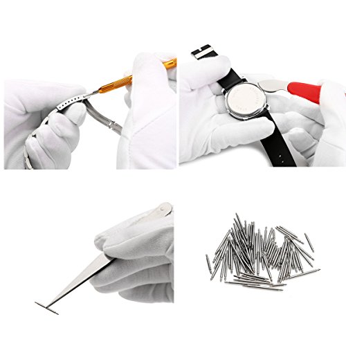 Tinpa 146pcs Uhrmacherwerkzeug Reparatur Set Uhrwerkzeug Uhren Werkzeug Uhrmacher in Nylontasche,Uhrmacherwerkzeug Uhr Werkzeug Tasche Reparatur Set Uhrwerkzeug Gehäuse Öffner - 5