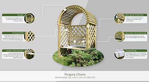Pergola Ciliaris – Abmessung: 135 x 80 x 200 cm (B x T x H) - 2