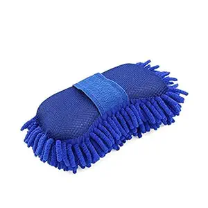 Sulfar Multipurpose Car Sponge Car Cleaning Scratch Free | Duster | Car Cleaning Accessories | Microfiber | Brushes | Brush | Ultra Soft | Single Sided (Pack of 1), Blue, Large