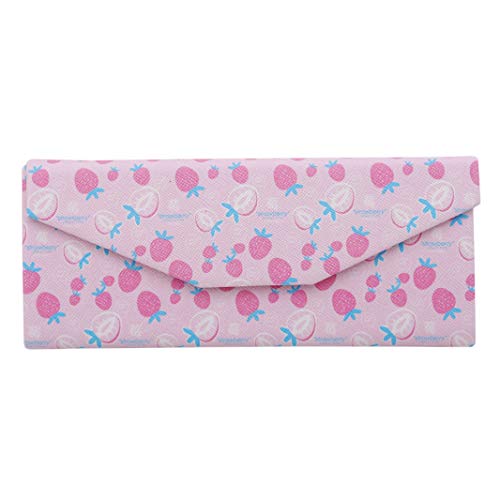 Preisvergleich Produktbild Sperrins Triangle Brillenetui Brillengestell Brillen Sonnenbrillen Magnetverschluss Hartschalenkoffer Faltbare Aufbewahrungsbox Kleiderbeutel Space Bags Box Case, Pink Strawberry