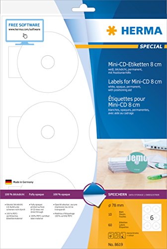 Herma 8619 - Pack de 60 etiquetas di metro 78 mm color blanco reviews Herma 8619 - Pack de 60 etiquetas di metro 78 mm color blanco