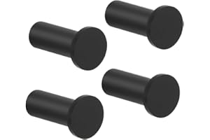 SAYAYO 4 szt, czarny haczyki na płaszcze, haczyki na reczniki do lazienki, montowane na ścianie, haczyki ścienne ze stali nierdzewnej, do kuchni, łazienki, biura, szafy, EGOY001Y-B-4P