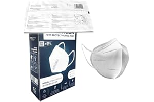Ezy-Aid 10pk FFP3 Face Mask - Individually Wrapped | 99.43% High Filtration - 5 Layers | EN149 CE Certified | Hypoallergenic | Fluid Resistant | Ear Loops & Adaptable Nose Bridge | Box of 10