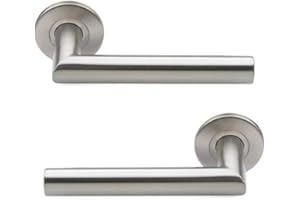 Bricard Tempo 668452 Stainless Steel Door Handles on Rosette Design Disco, stainlesssteel
