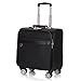 Produktbild WDGT Business Trolley Trolley 4 Runden 360 ° Silent Universal Rad Kofferraum der Mann Frau PU Weiche Haut Boarding Chassis, Schwarz