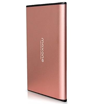 Maxone Disque dur Externe Portable 320Go - 2.5'' USB 3.0 Ultra fin Tout-Aluminium Stockage HDD pour Xbox One, PS4, PC, Mac, Laptop, Ordinateur de Bureau, Ordinateur Portable, Wii U, TV, Windows (Rose pink)