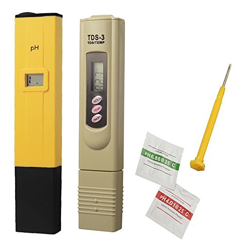 Hohe Genauigkeit Digital Pocket Größe pH-Meter Prüfvorrichtung für Trinkwasser + Tragbar Digital TDS Messer Wassertester Meter für Aquarium Pool Hydroponic, Schwimmbäder, 0-9990ppm, 2 in 1