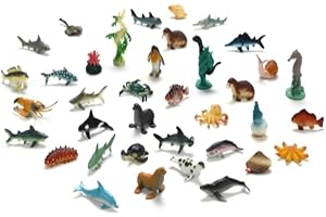 DIMAZO Small Kids Sea & Wild Animal Toys Sets for Fun, Educational, Spark Imagination and Learning (Multi Choice Sets) (Ocean & SEA Animals) 37pcs