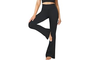 FuelMeFoot Flared Yogahose Damen Leggings High Waist Schlaghose Blickdicht Leggins Bootcut Jogginghose Jazzpants mit Bauchkontrolle Fitness.