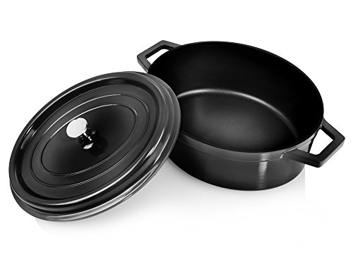 Bluespoon Bräter aus Aluguss mit Deckel Schwarz |Induktion | Füllmenge ca. 6 L - 2