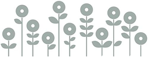 Metal Monkey Stickers Modern Simple Flower Border (B) Glass Etch or Stained Glass Effect Sticker SET of THREE 11.5cm x 30cm Glass Etch