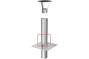 SCHORNSTEIN-ZENTRALLAGER Schornsteinverlängerung Kaminverlängerung einwandig DN Ø 180 mm 0,5 m + Reinigung + Haube