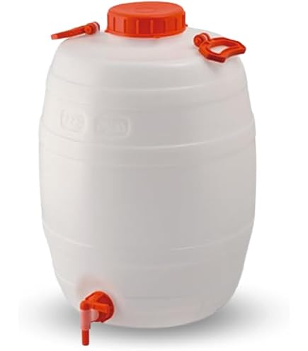 Fusto In Plastica Per Alimenti Con Filettatura Per Rubinetto, Tanica Botticella Da 30 Litri, Bocca Larga E Manico, Ideale Per Olio E Liquidi